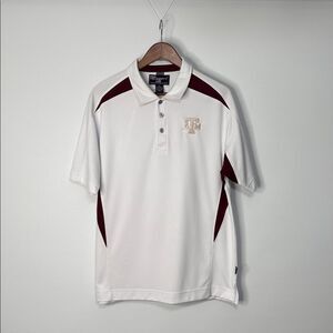 Pro Celebrity Texas A&M White and Maroon Men's Polo Shirt Size Large